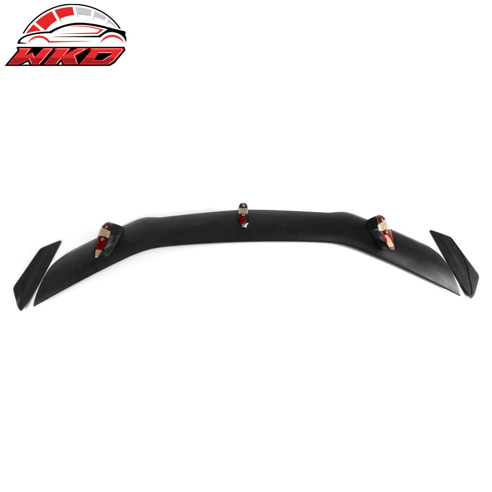 Universal 3 Post Racing Rear Trunk Spoiler Wing Lip Unpainted Black ABS