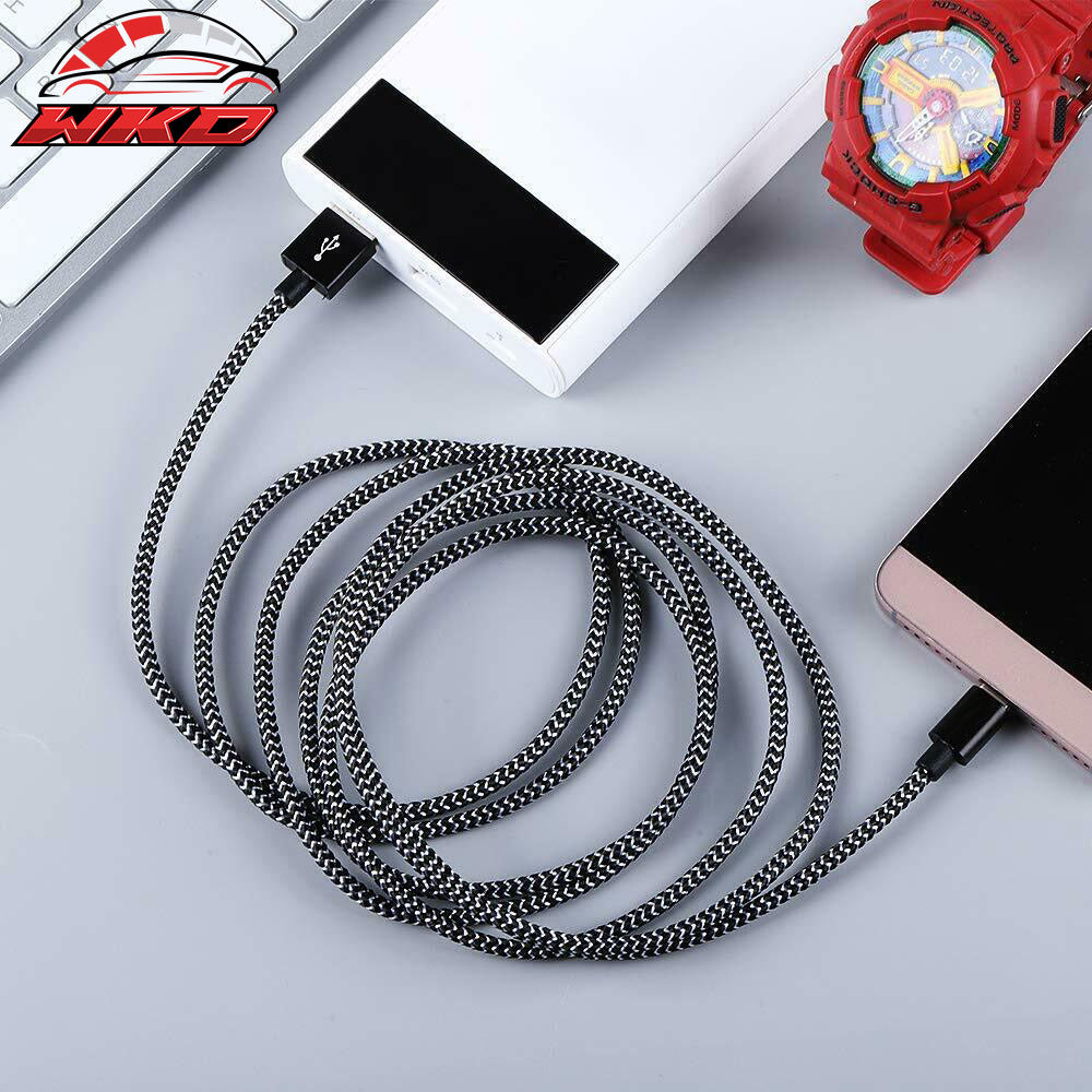 For Samsung Type C USB Charge Cable Fast Charging Data Sync Cable Nylon 6Ft 2Pcs
