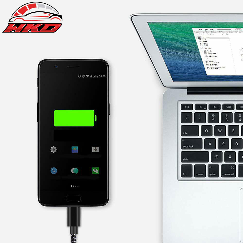 For Samsung Type C USB Charge Cable Fast Charging Data Sync Cable Nylon 6Ft 2Pcs