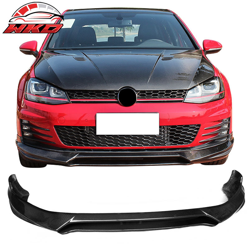 Fits 14-18 VW Volkswagen MK7 GTI Front Bumper Lip Spoiler Kit Matte Carbon Fiber