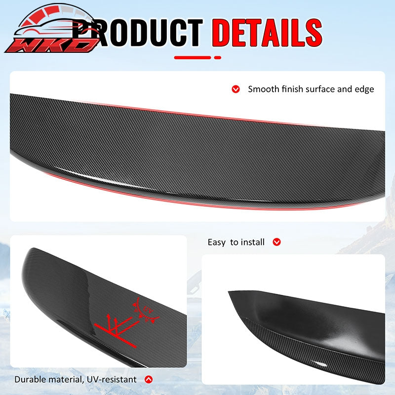 Fits 99-06 VW MK4 Golf ES Style Rear Roof Spoiler Lip Carbon Fiber Print ABS