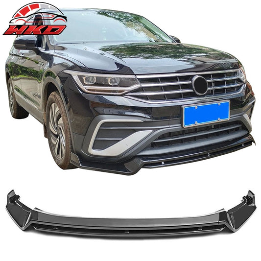 Wholesale 22-24 VW Tiguan S SE Base IKON Front Bumper Lip Chin Spoiler Gloss Black - Wikond Auto