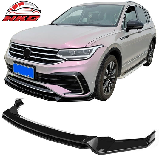 Wholesale For 22-24 VW Tiguan SE SEL R-Line IKON Front Bumper Lip Chin Spoiler Gloss Black - Wikond Auto