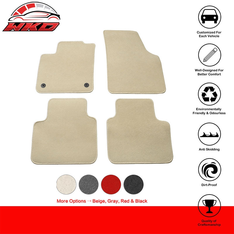 Fits 18-26 Volkswagen Atlas Auto Beige Nylon Floor Mats Car Liners Carpet 4PC