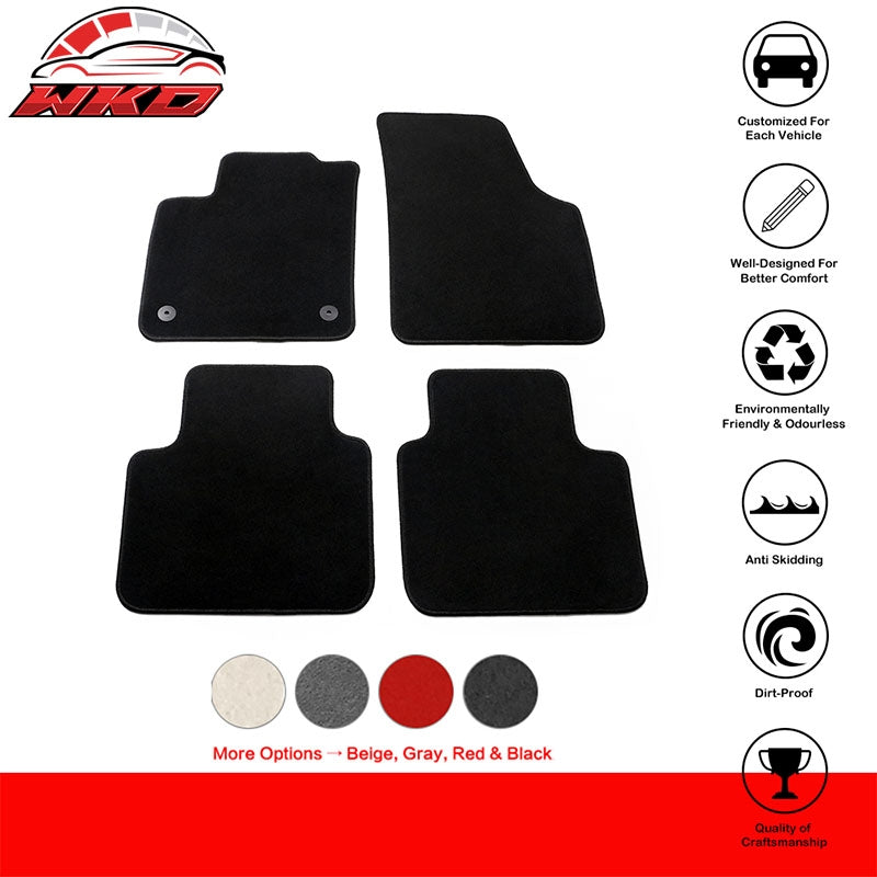 Fits 18-26 Volkswagen Atlas Auto Black Nylon Floor Mats Car Liners Carpet 4PC