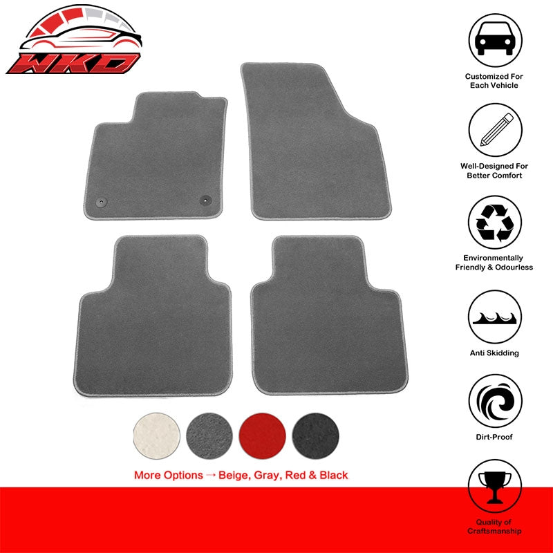 Fits 18-26 Volkswagen Atlas Auto Gray Nylon Floor Mats Car Liners Carpet 4PC