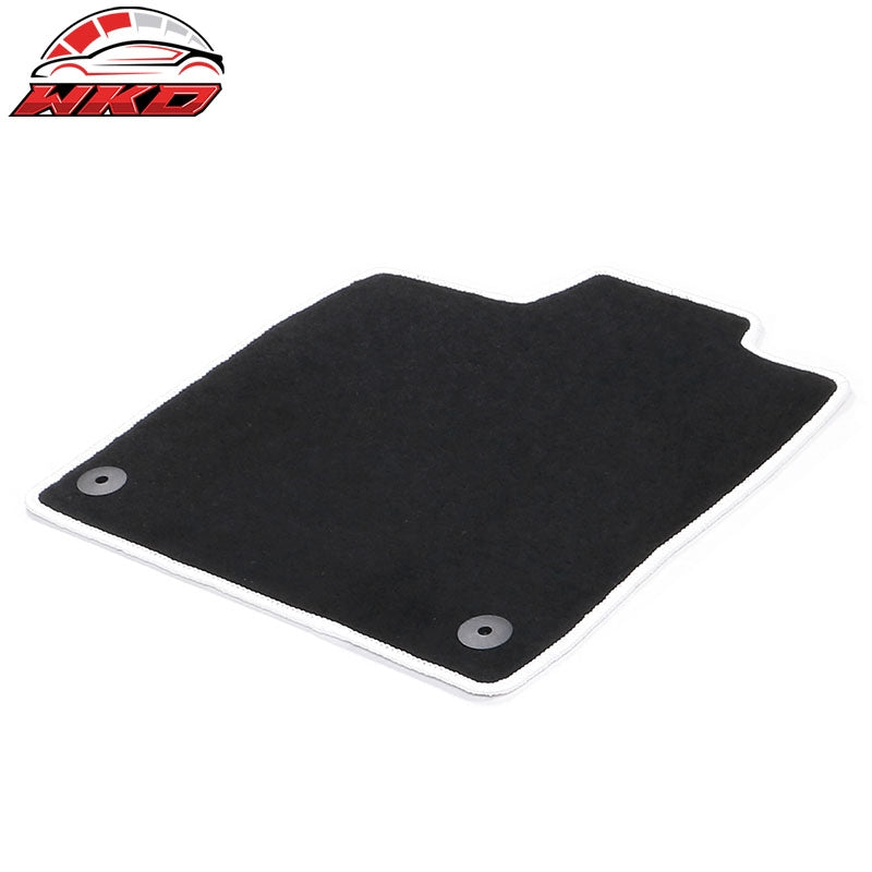 Fits 21-26 Volkswagen ID.4 4DR Floor Mat Carpet Nylon Black W/ White Border 4PCS