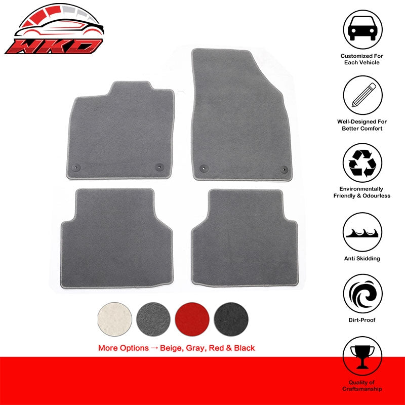 Fits 21-26 Volkswagen ID.4 4DR Front & Rear Floor Mats Carpet Nylon 4PCS - Gray