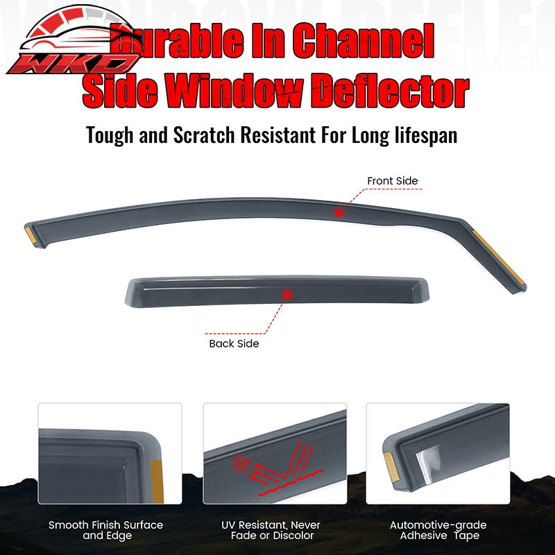 Fits 21-26 Volkswagen ID.4 In Channel Window Visors Rain Guards Deflectors 4PCS