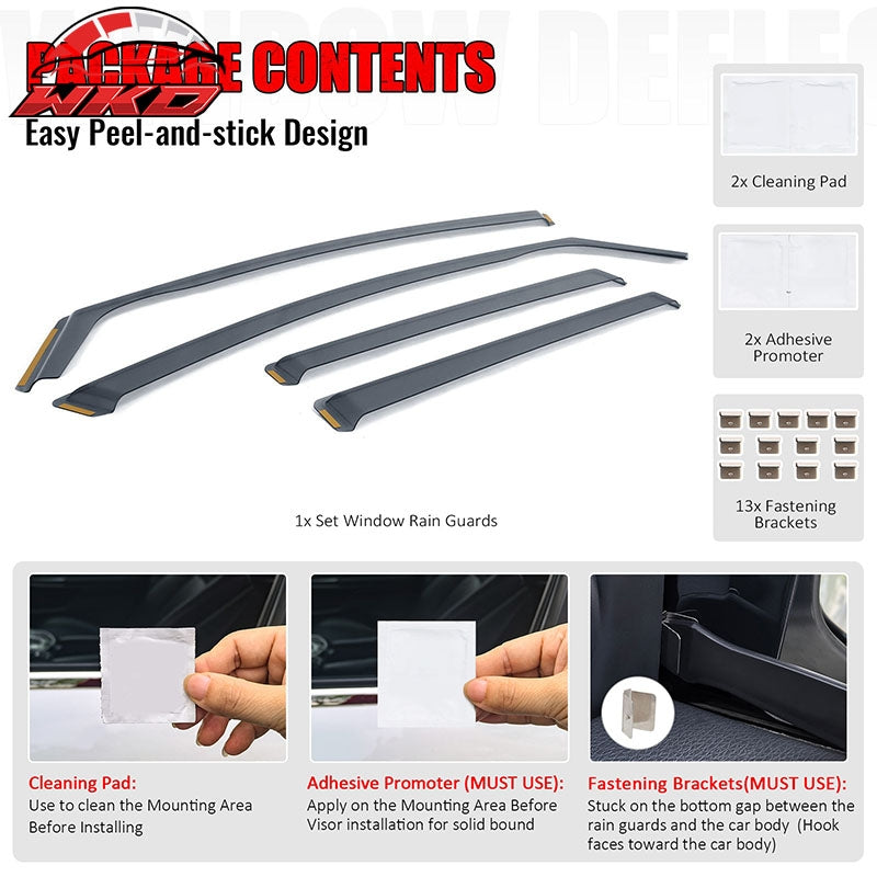 Fits 21-26 Volkswagen ID.4 In Channel Window Visors Rain Guards Deflectors 4PCS