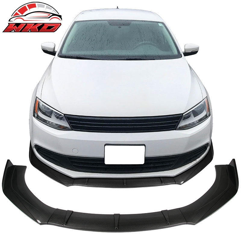 Wholesale 11-21 Volkswagen Jetta Front Bumper Lip Spoiler 3PC PP Carbon Fiber Print - Wikond Auto
