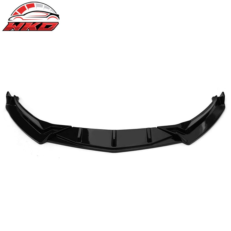 Fits 19-21 Volkswagen Jetta IKON V1 Front Bumper Lip Chin Spoiler Gloss Black PP