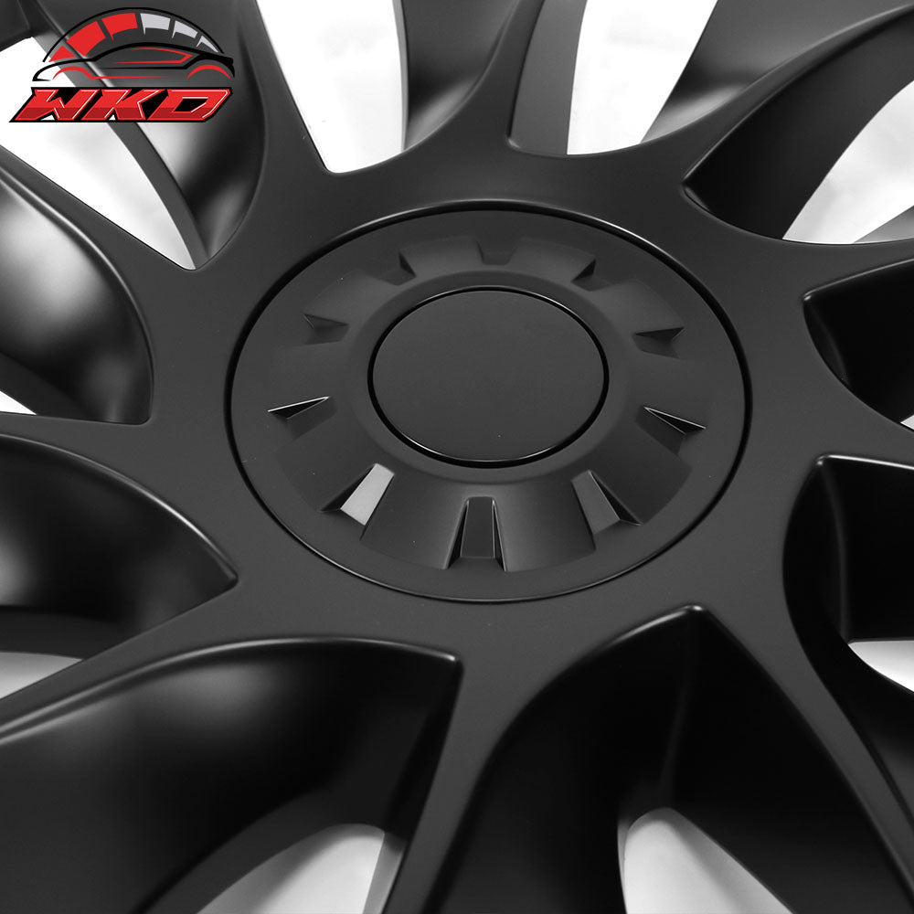 Fits 20-24 Tesla Model Y 20'' V1 Style Wheel Covers Hubcaps Rim Matte Black 4PCS