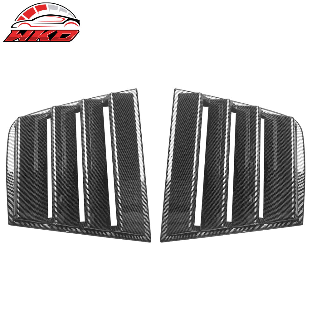 Fits 11-23 Dodge Charger Side + Rear Window Louver Scoop Carbon Fiber Hydro Dip