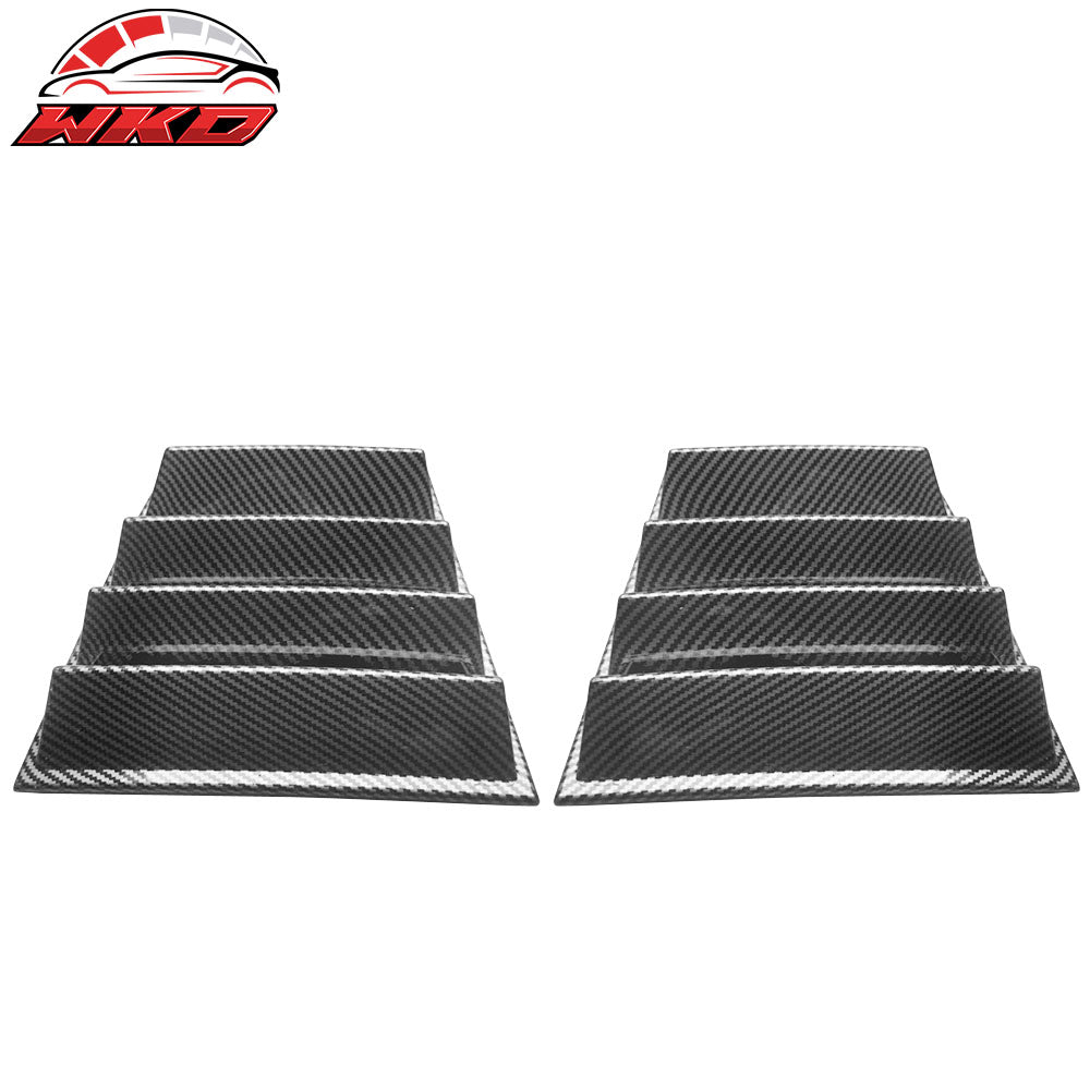 Fits 11-23 Dodge Charger Side + Rear Window Louver Scoop Carbon Fiber Hydro Dip