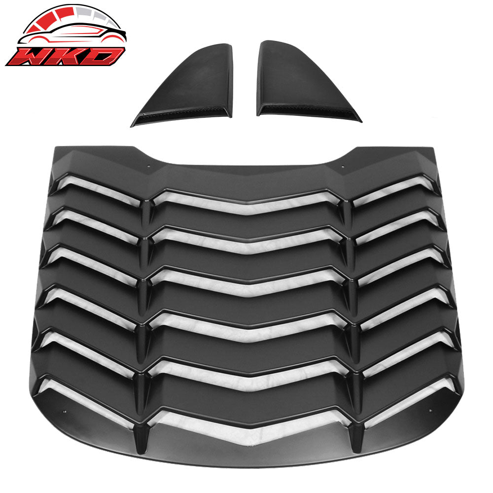 15-23 Ford Mustang IKON Style Rear Side Window Louver - Matte Black | Wholesale