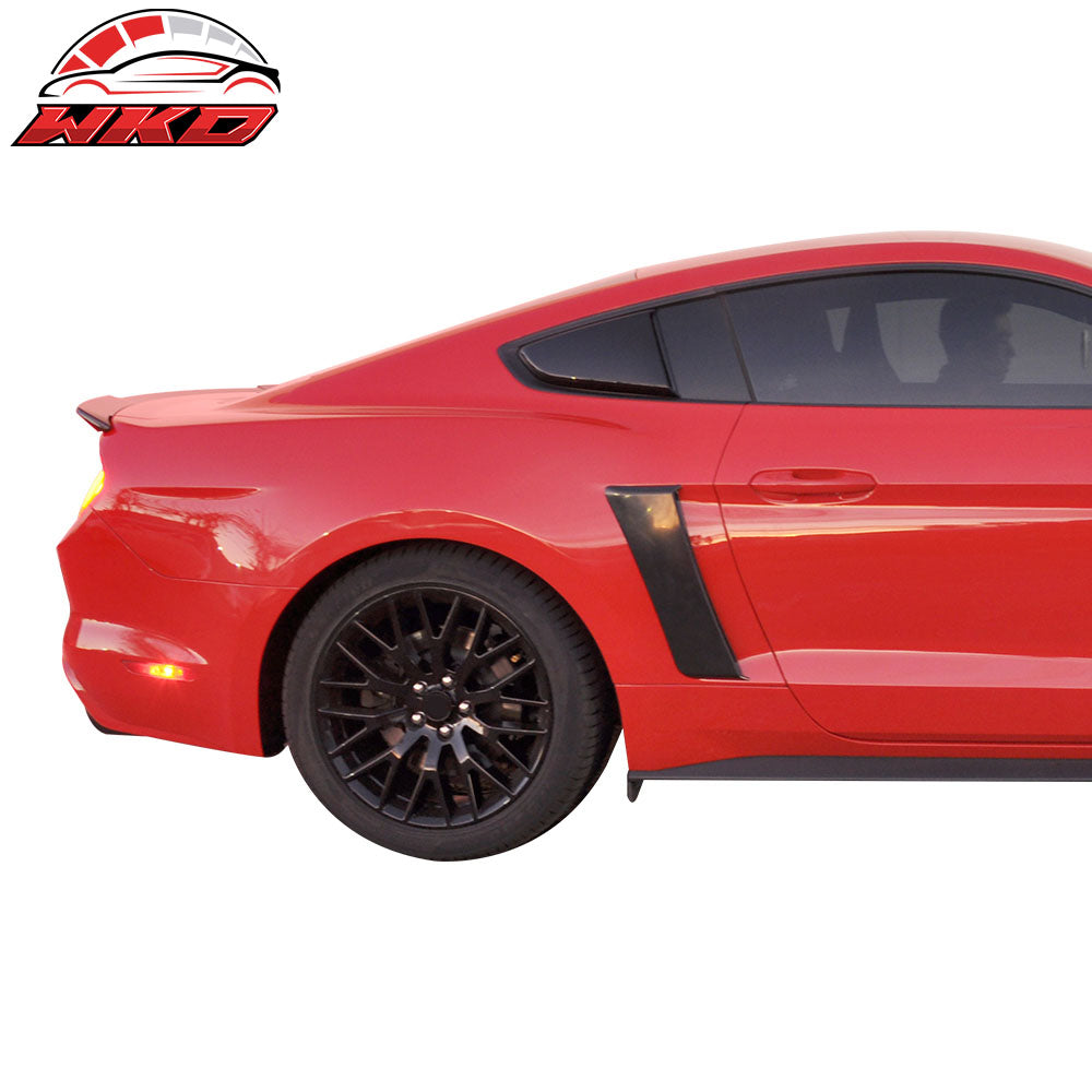 Fits 15-23 Ford Mustang IKON Style Rear Side Window Louver - Matte Black
