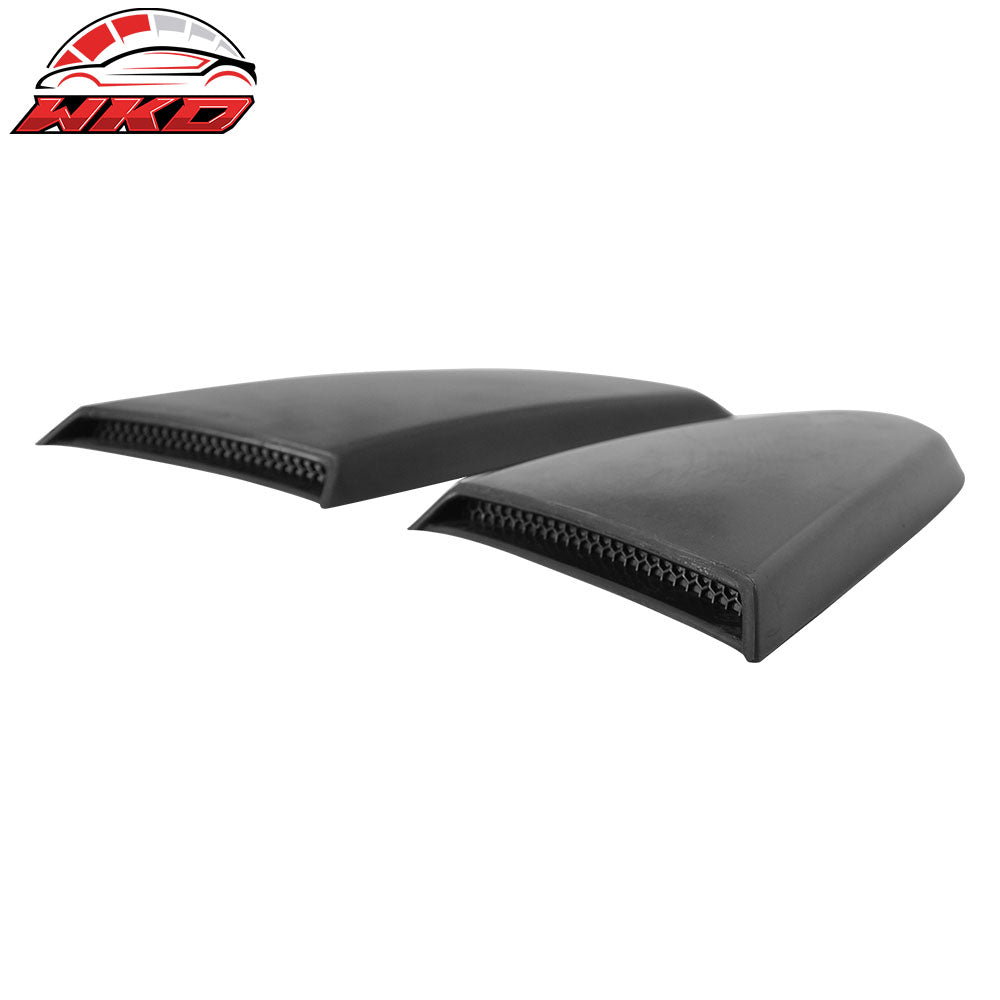 Fits 15-23 Ford Mustang IKON Style Rear Side Window Louver - Matte Black
