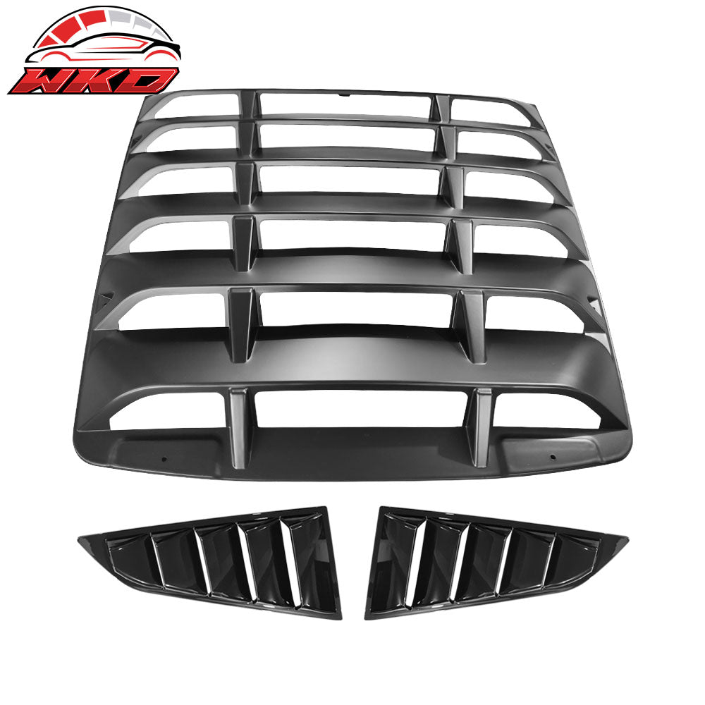 2014-19 Chevy Corvette C7 Gloss Black Side & Rear Window Louvers Matte Black | Wholesale