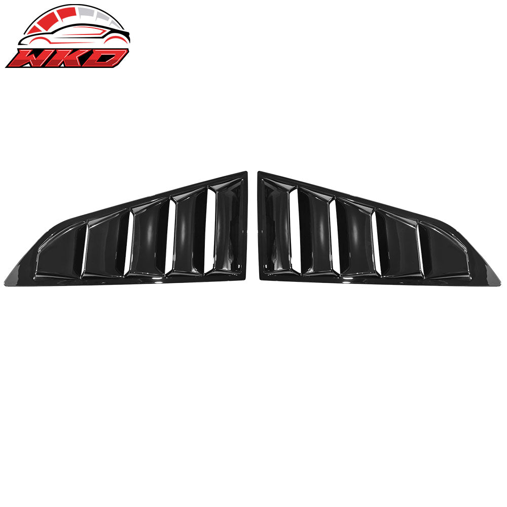 Fits 14-19 Chevy Corvette C7 Gloss Black Side & Rear Window Louvers Matte Black