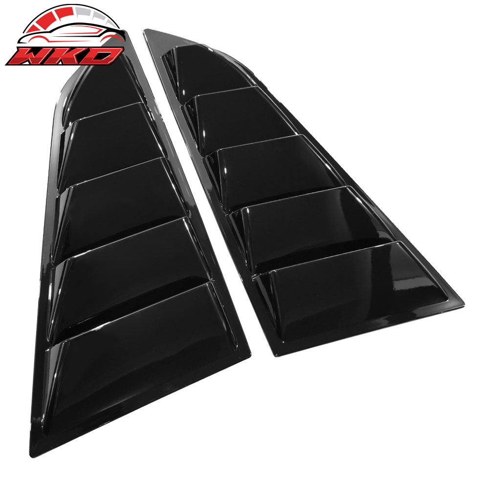 Fits 14-19 Chevy Corvette C7 Gloss Black Side & Rear Window Louvers Matte Black