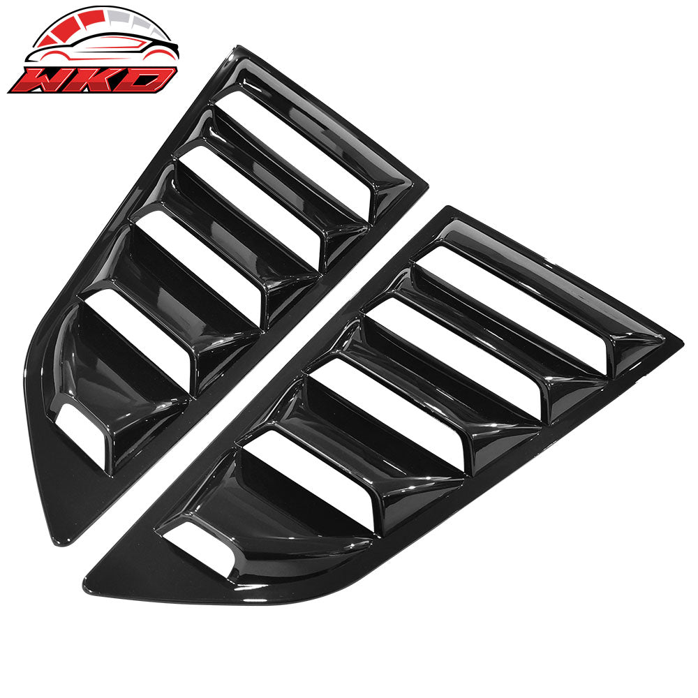 Fits 14-19 Chevy Corvette C7 Gloss Black Side & Rear Window Louvers Matte Black