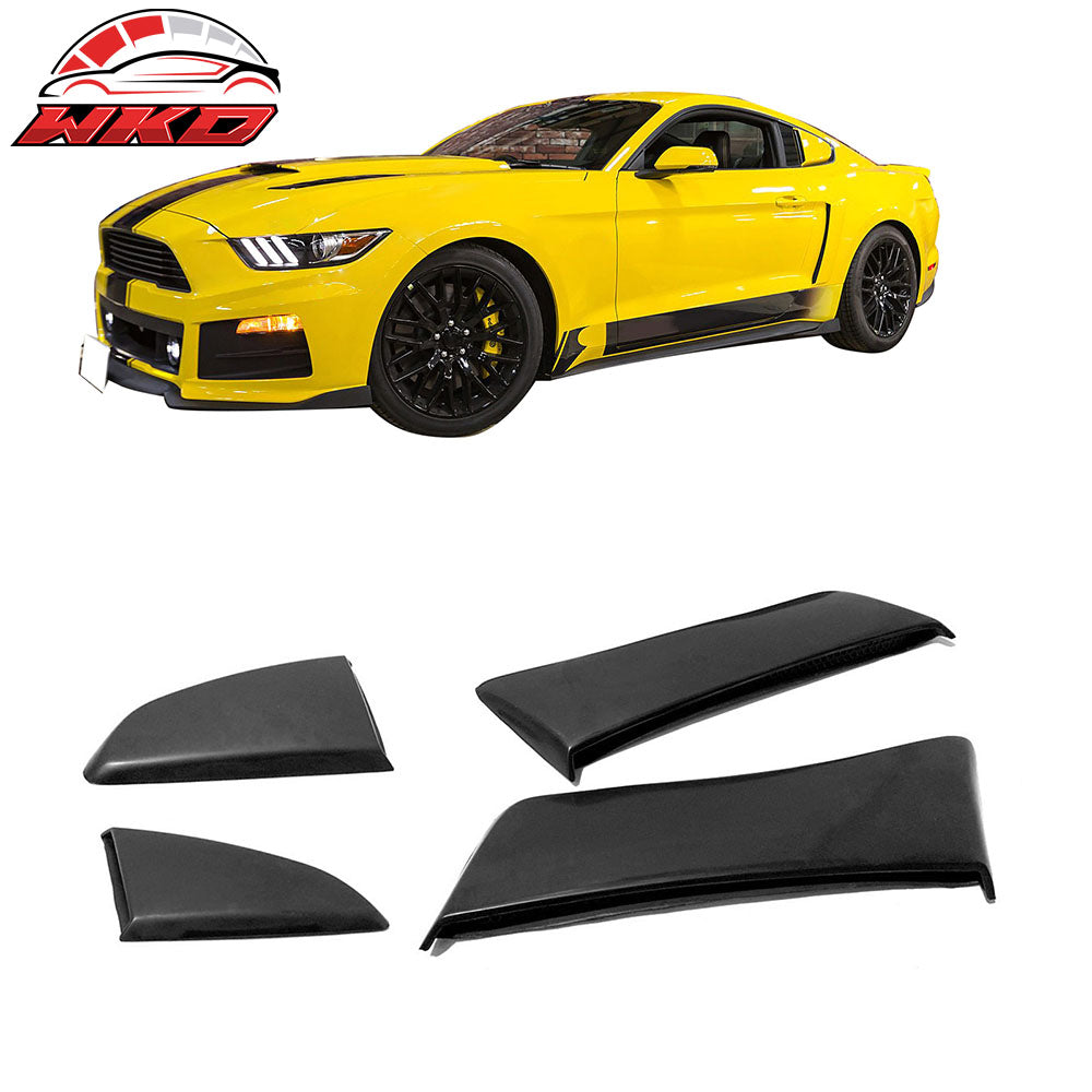 Fits 15-19 Ford Mustang Quarter Window Louvers Panel Side Scoops Unpainted - PU
