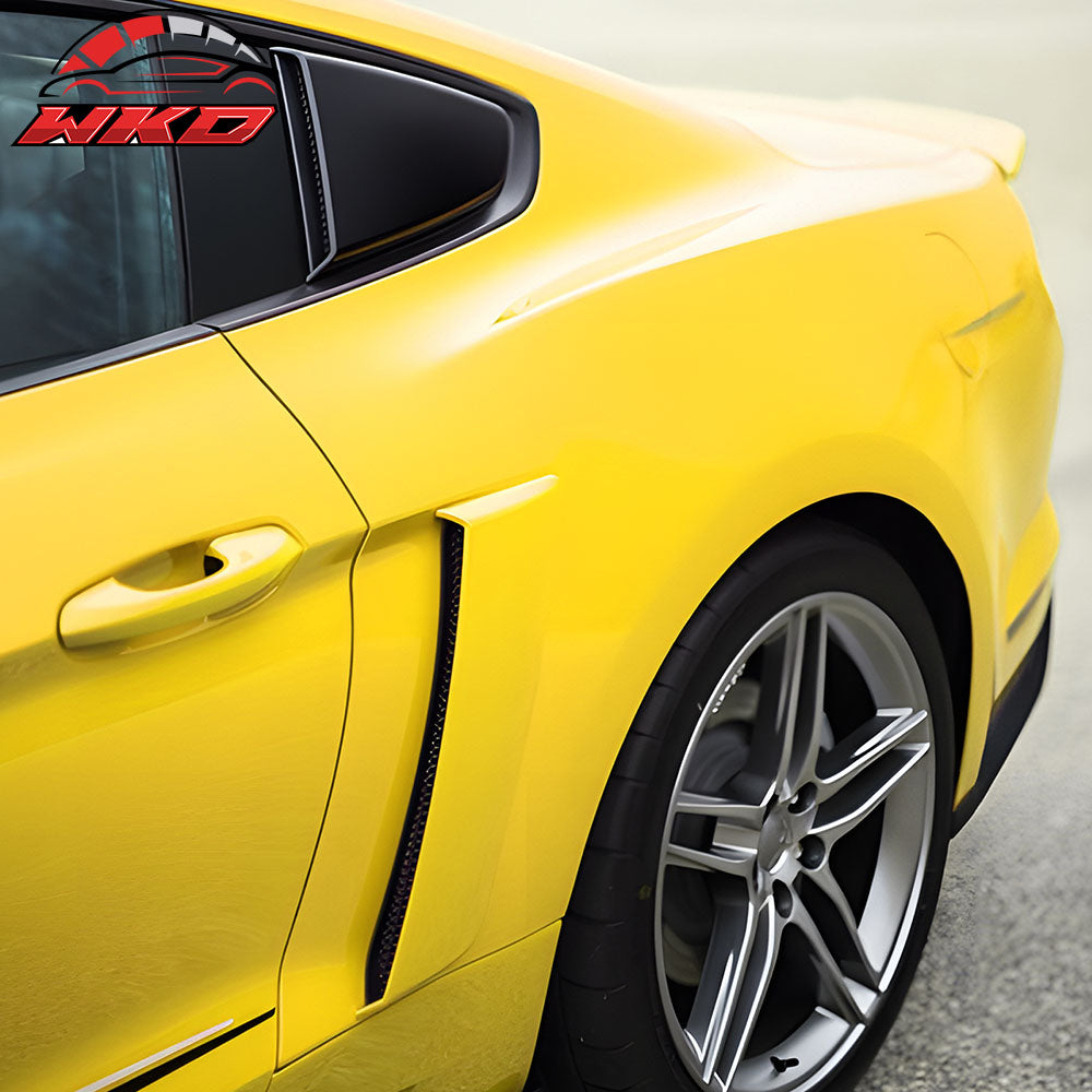 Fits 15-19 Ford Mustang Quarter Window Louvers Panel Side Scoops Unpainted - PU