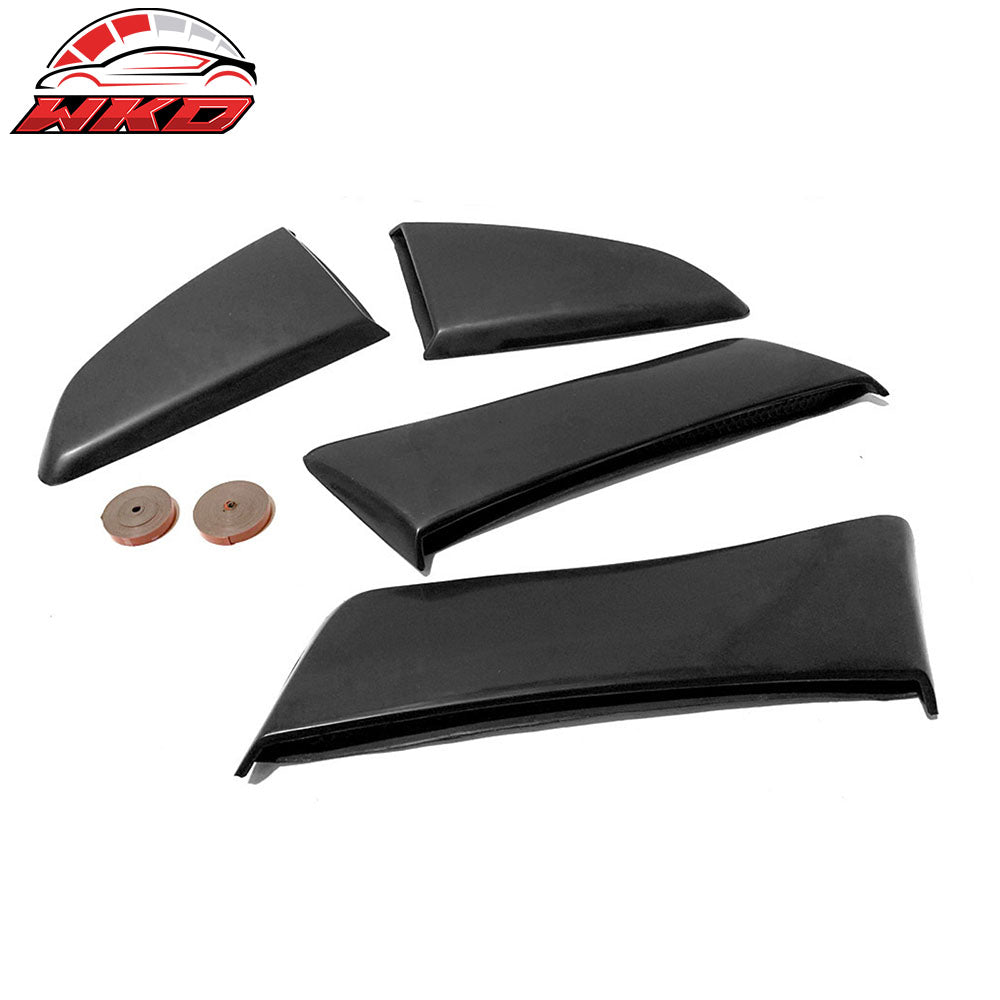 Fits 15-19 Ford Mustang Quarter Window Louvers Panel Side Scoops Unpainted - PU
