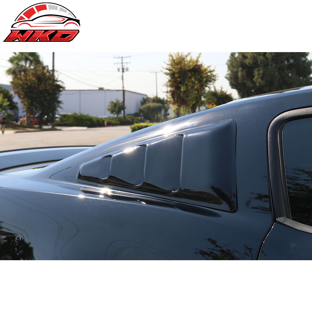 Fits 05-14 Ford Mustang Coupe Side Quarter Window Louver Vent Translucent Smoked