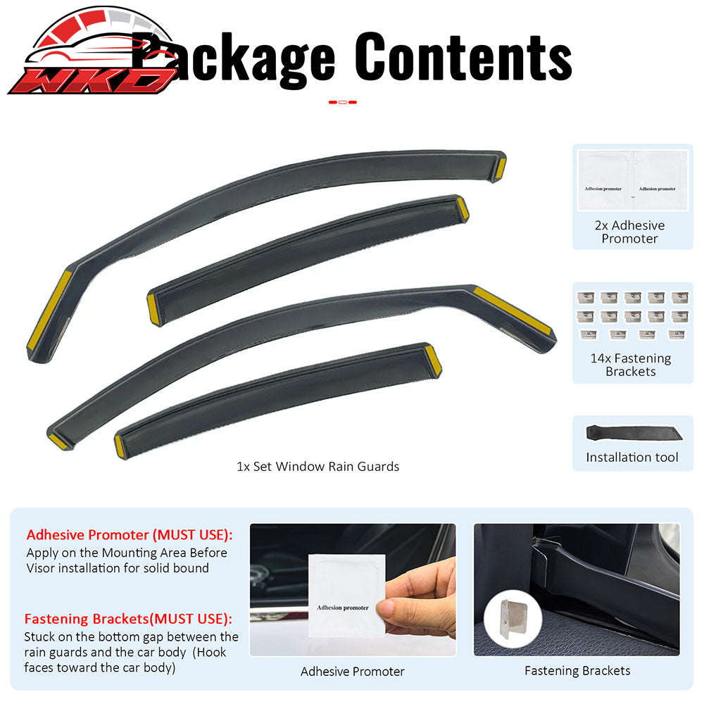Fits 19-26 BMW G20 3 Series G80 M3 Sedan Side Window Visor In-Channel Deflectors