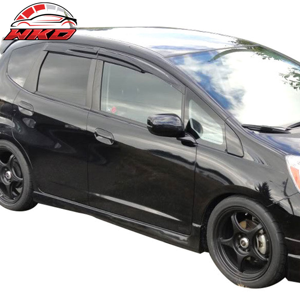 Fits 09-13 Honda Fit 2nd Gen Mugen Style JDM Smoke Window Visor ABS Rain Shade