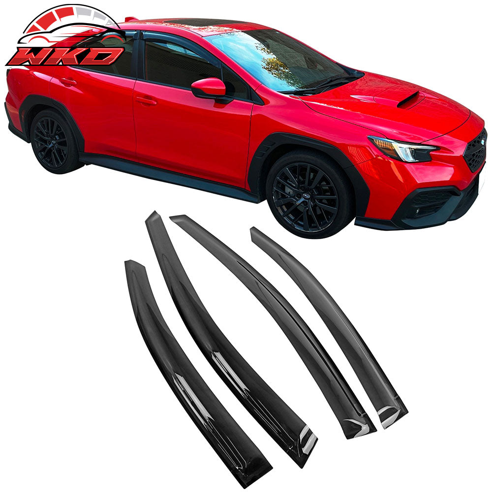 Fits 22-25 Subaru WRX 5th Window Visors Sun Rain Vent Guards Deflectors Tape-On