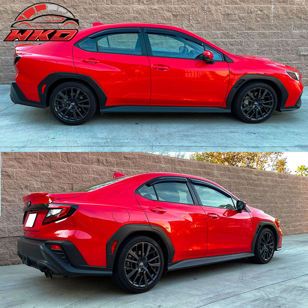 Fits 22-25 Subaru WRX 5th Window Visors Sun Rain Vent Guards Deflectors Tape-On