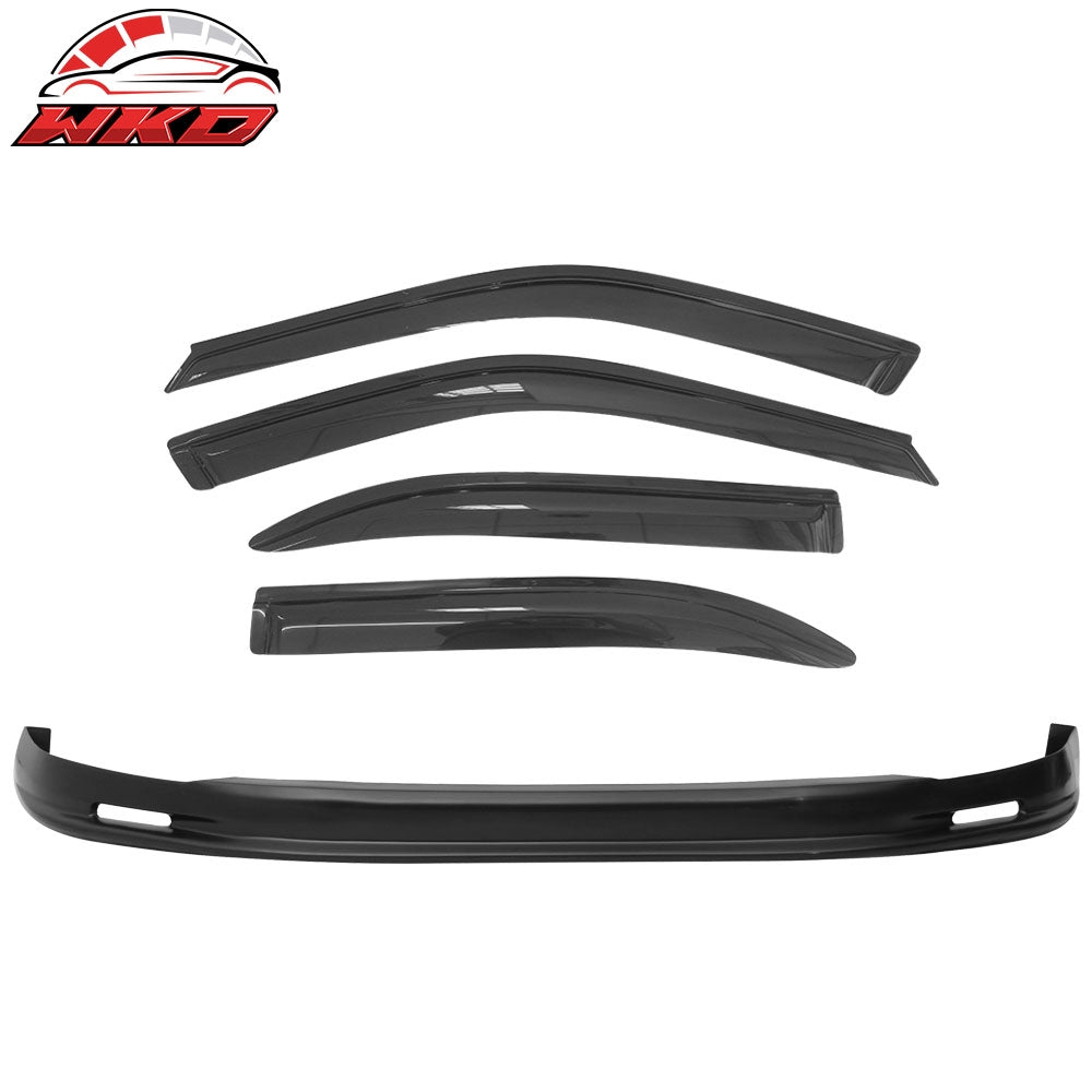 Wholesale 96-98 Honda Civic 4Dr Mugen Style Front Bumper Lip PP + 4PCS Window Visors