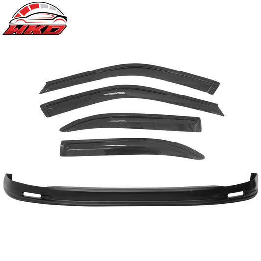 Wholesale 96-98 Honda Civic 4Dr Mugen Style Front Bumper Lip PP + 4PCS Window Visors