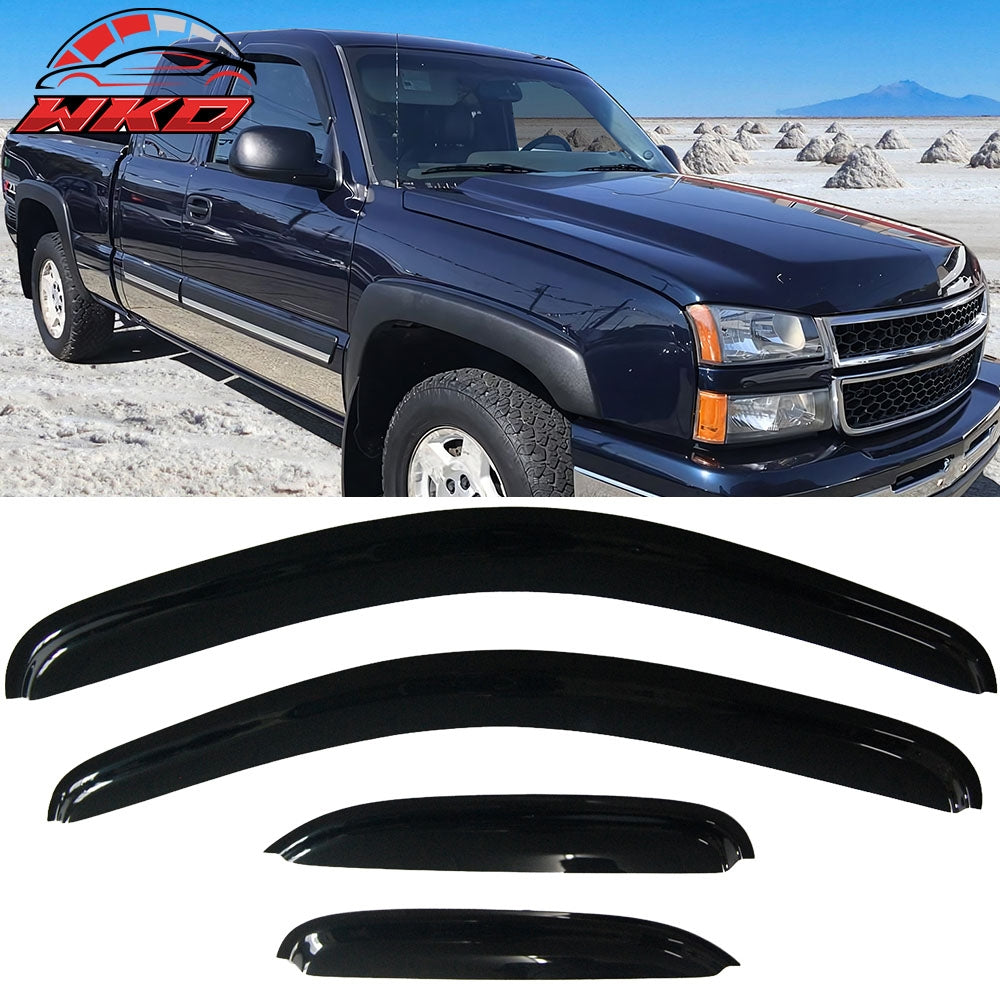 Wholesale 2008-2013 Chevy Silverado Slim Style Smoke Tinted Visor Window Acrylic 每 Bulk Orders & Dealer Pricing Available