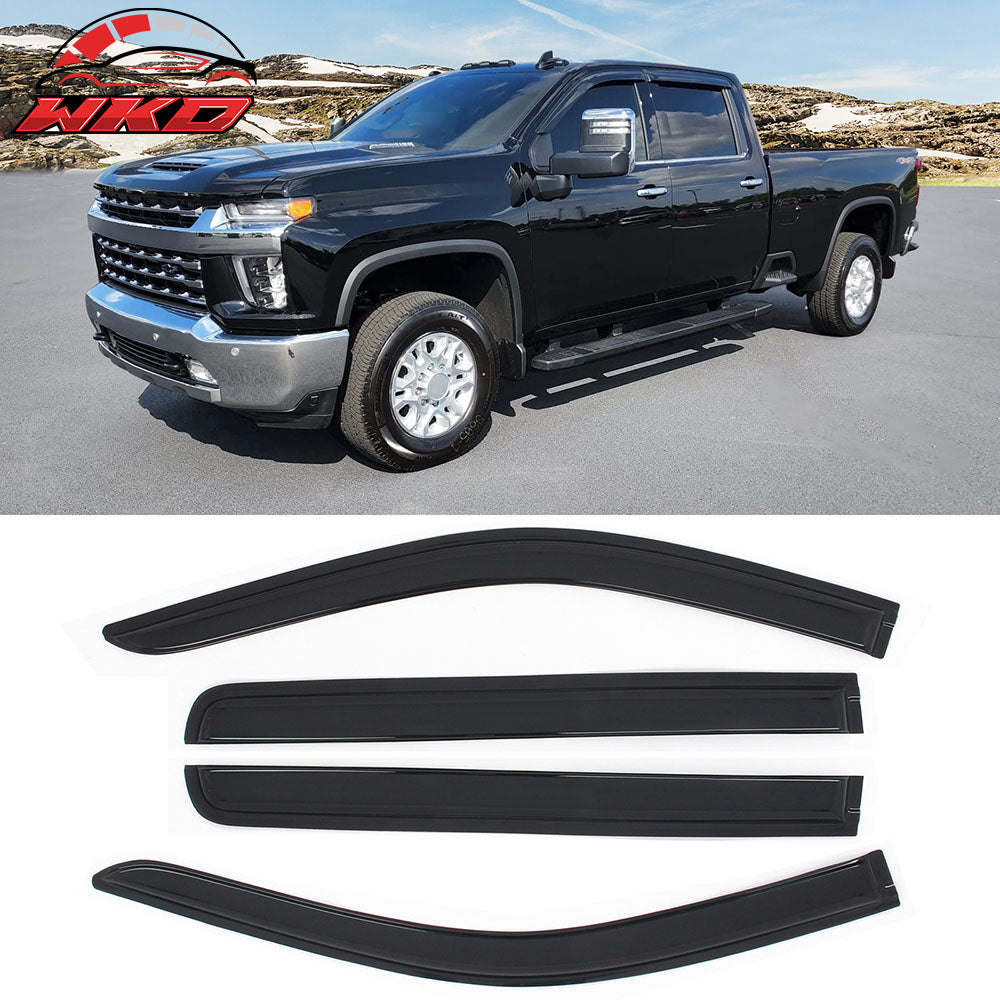Fits 19-25 Chevy Silverado & GMC Sierra 1500 Crew Cab Tape on Window Visors Vent