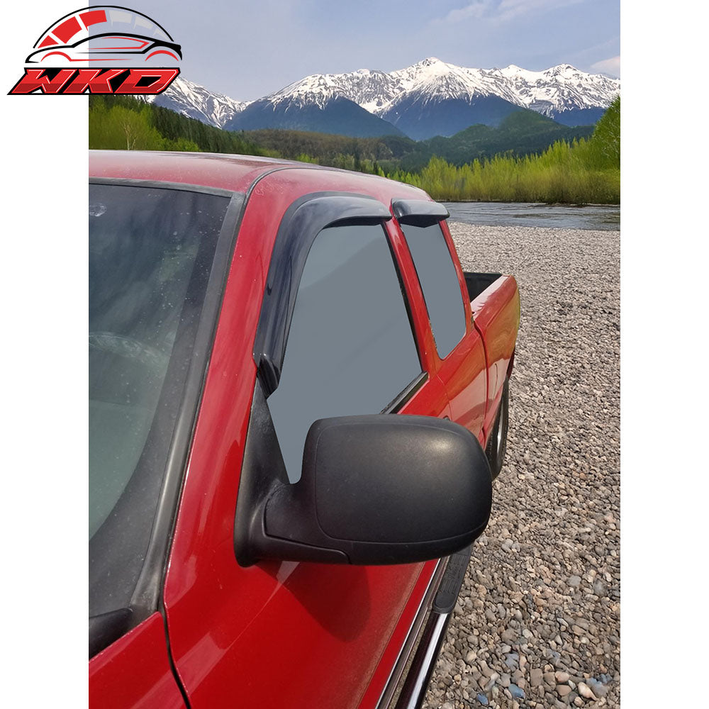 Fits 99-06 Chevy Silverado GMC Sierra Extended Cab Acrylic Window Visors 4Pc Set