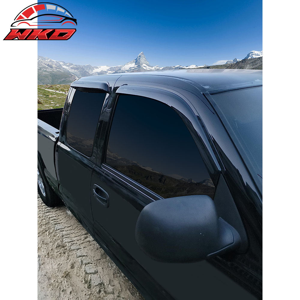 Fits 99-06 Chevy Silverado GMC Sierra Extended Cab Acrylic Window Visors 4Pc Set