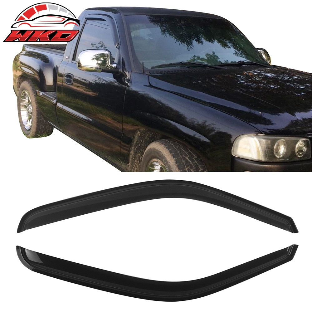 Fits 99-07 Chevy Silverado GMC Sierra Standard Cab Acrylic Window Visors 2Pc Set