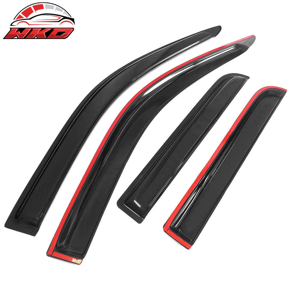 Fits 04-12 Chevy Colorado GMC Canyon Crew Cab 4PCS Window Visors Acrylic Tape-On