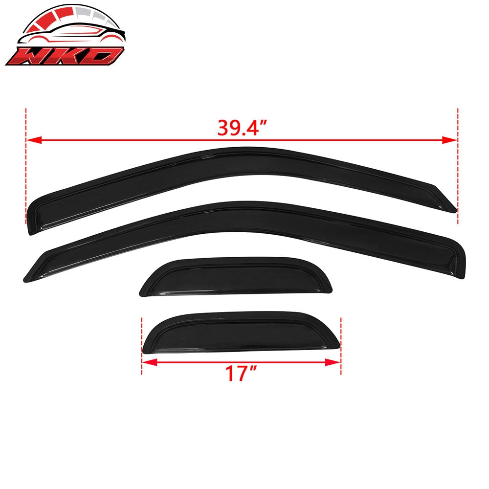 Fits 04-12 Chevy Colorado GMC Canyon Extended Cab Window Visors Acrylic 4Pc Set