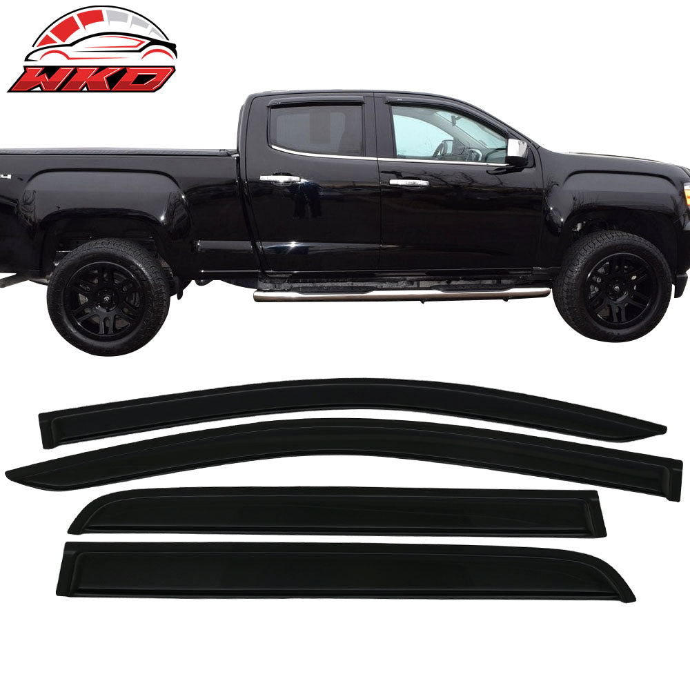 Fits 15-22 Chevy Colorado GMC Canyon Crew Cab Acrylic Window Visors 4Pc Set