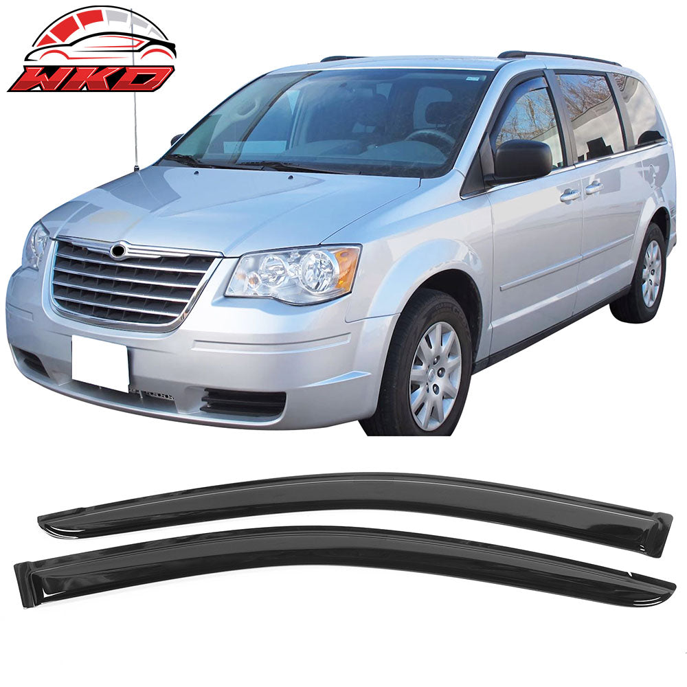 Fits 08-18 Grand Caravan & 08-16 Chrysler Town & Country Window Visors Acrylic