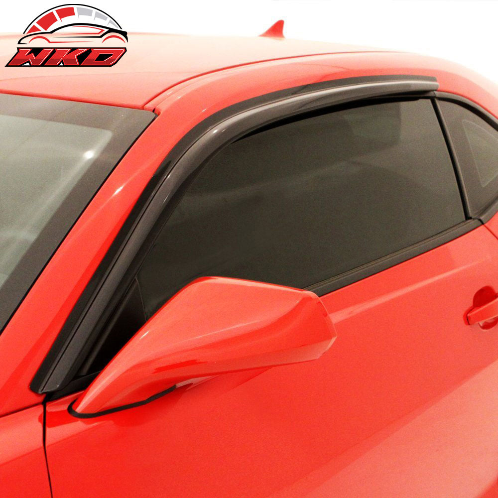 Fits 08-23 Dodge Challenger Acrylic 2PCS Tape-On Window Visors Wind Deflector