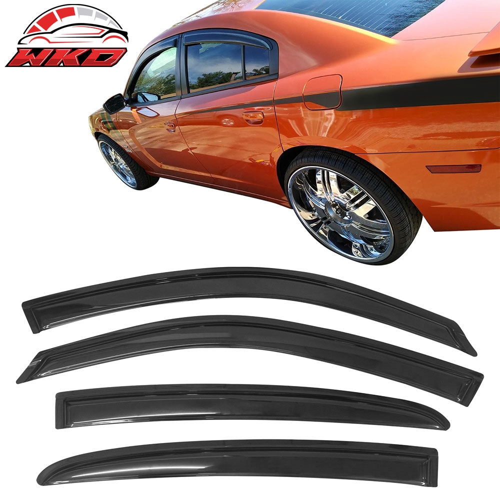 Wholesale 2011-2024 Dodge Charger Slim Smoke Tape On 4PCS Window Visors Acrylic - Bulk Orders & Dealer Pricing Available