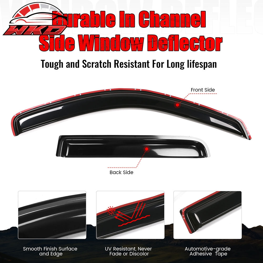 Fits 00-04 Dodge Dakota Crew Cab In Channel Window Visors Guards Acrylic 4PCS