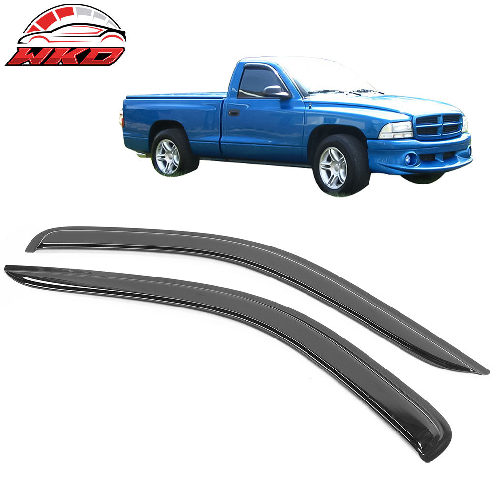 Fits 97-04 Dodge Dakota Standard Cab Tape-On Window Visors Vent Rain Guards 2PCS