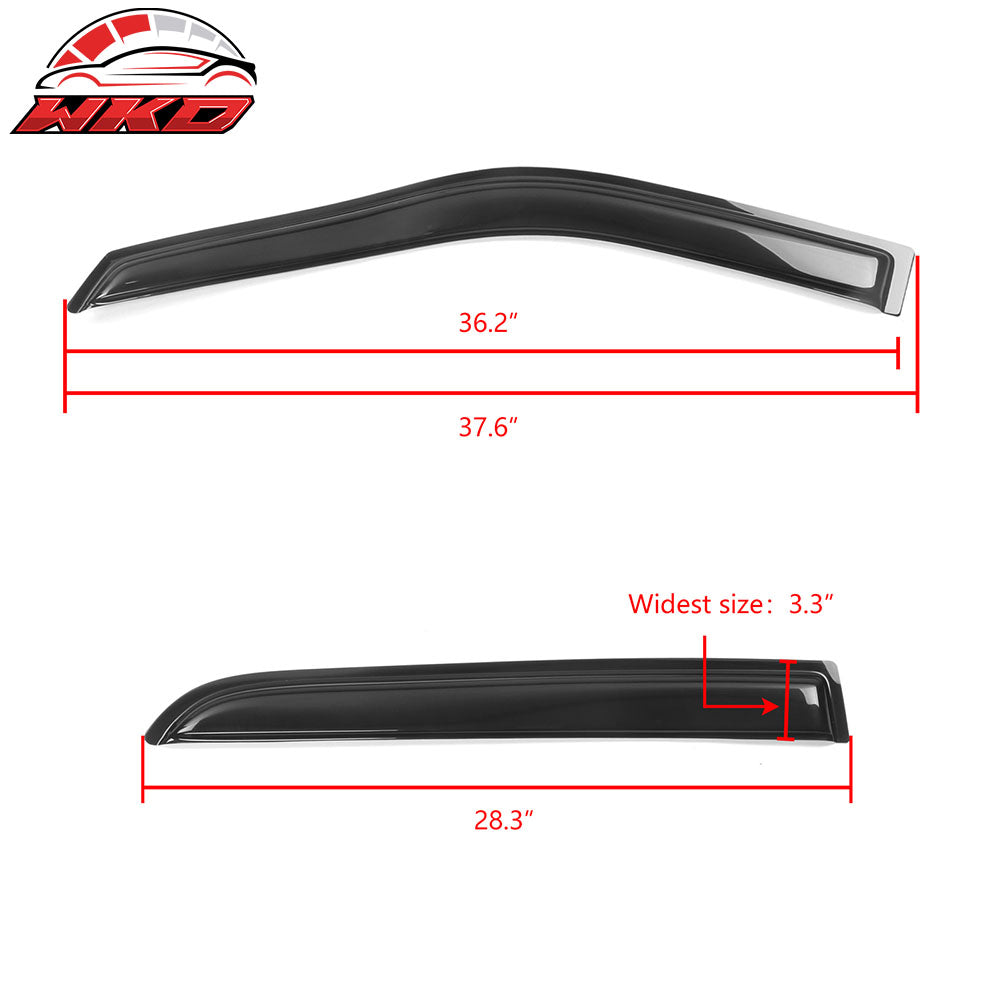Fits 09-24 Ram 1500 2500 3500 Crew/Mega Cab Window Visors Acrylic Sun Rain Guard